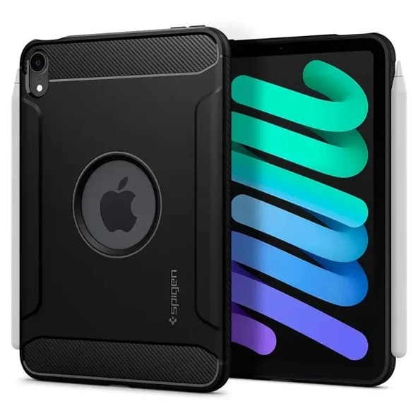 Spigen Rugged Armor iPad Mini 6 Kılıf 8.3 İnç - Matte Black