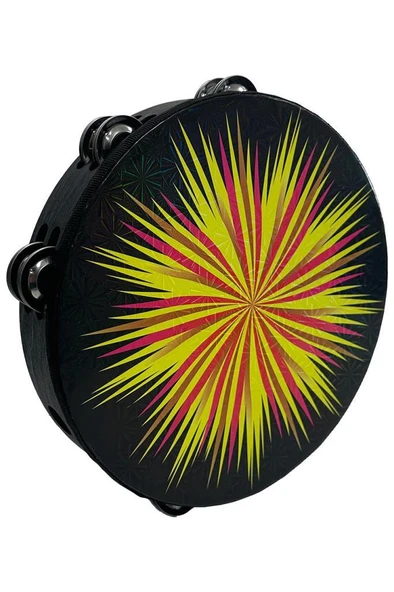 Midex TF-30BK Çift Sıra 8 Zilli Siyah Derili Tef Tamburin (25.5 cm) - 3