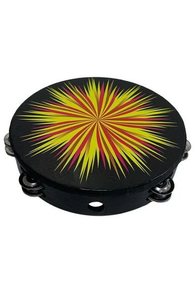 Midex TF-30BK Çift Sıra 8 Zilli Siyah Derili Tef Tamburin (25.5 cm) - 4