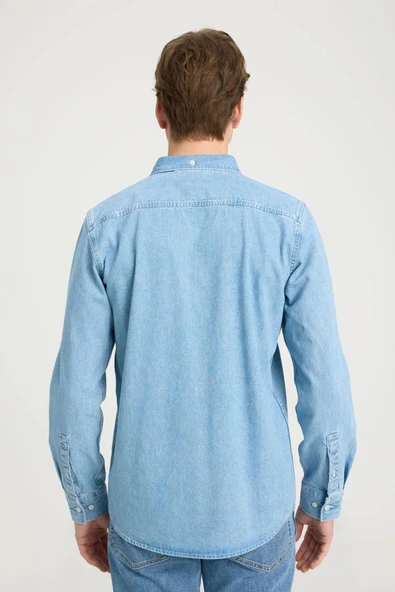 Wrangler Uzun Kollu Erkek Jean Gömlek W241464XT - 5