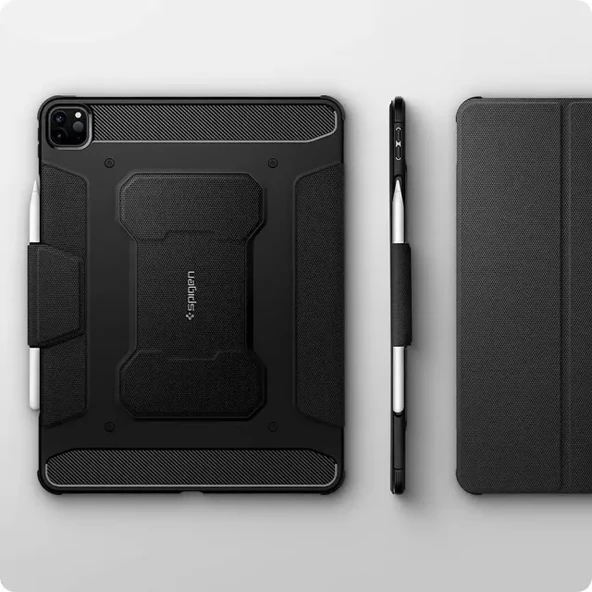 Spigen Rugged Armor Pro iPad Pro 12.9 inç Kılıf - Siyah - 9