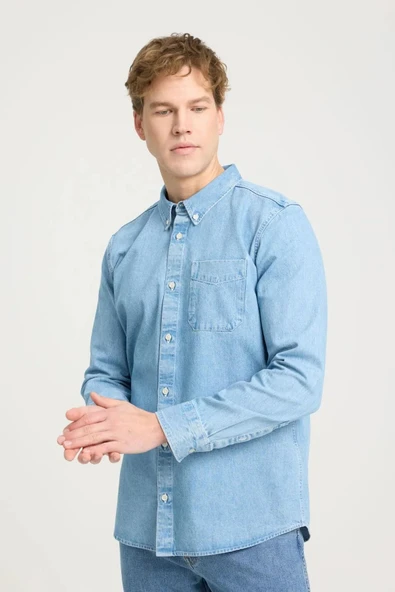 Wrangler Uzun Kollu Erkek Jean Gömlek W241464XT - 2