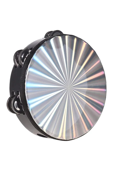 Midex TF-28SL Çift Sıra 6 Zilli Gümüş Renk Derili Tef Tamburin (20.5 cm) - 3