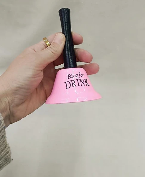 Metal Zil Nostalji Resepsion Müzikal Çan Okul Otel Sallama Zili Pembe - 2