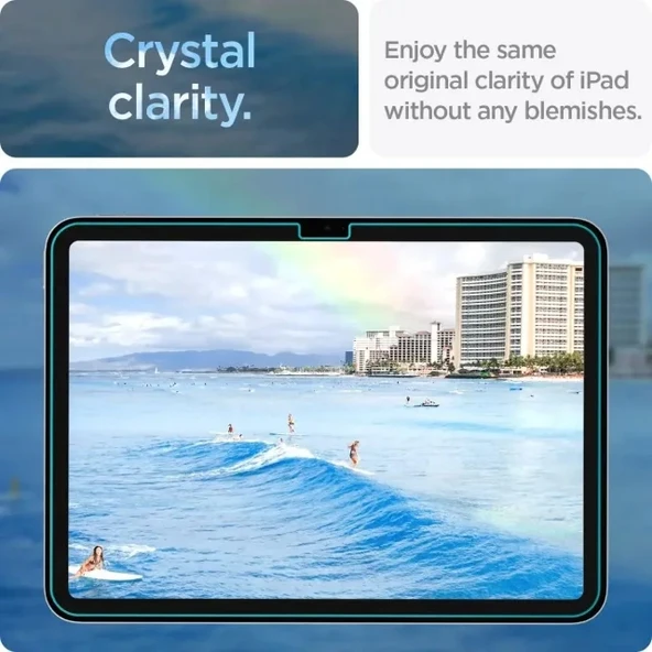 Spigen iPad 10. Nesil 10.9 inch [GlasTR EZ Fit] Tamperli Cam Ekran Koruyucu - 6