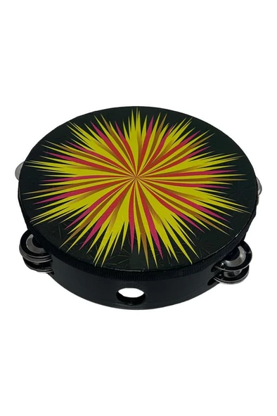 Midex TF-28BK Çift Sıra 6 Zilli Siyah Derili Tef Tamburin (20.5 cm) - 4