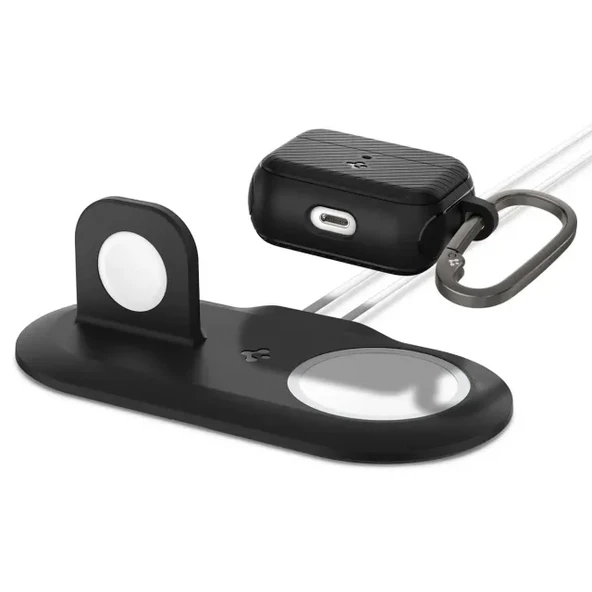 Spigen Mag Armor Airpods 3. Nesil MagSafe Kılıf and Duo Stand - Siyah