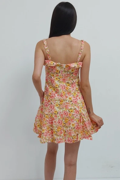 Bkmc Askılı Çiçek Desenli Elbise Ekru (clz) - 5