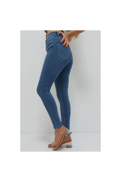 Bkmc Yırtıklı Dar Kot Pantolon Mavi (lisinya) - 4