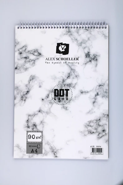 Alex Schoeller Dot Grid Noktalı 90g A4 Spiralli Resim Blok ALX.9254