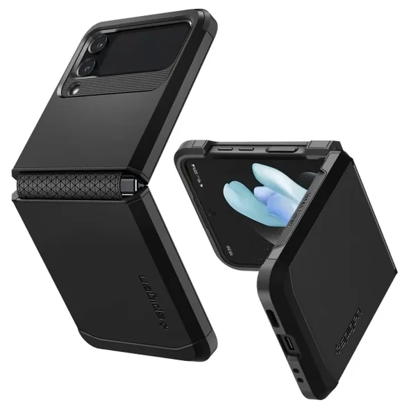 Spigen Tough Armor [Menteşe Koruyucu] Galaxy Z Flip 4 Kılıf Black
