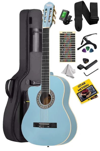 Midex MGX-101LTB Üst Kalite SOLAK Klasik Gitar Açık Mavi Sap Ayarlı 4/4 Yetişkin - 2