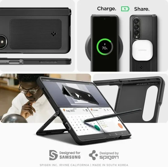 Spigen Neo Hybrid S Galaxy Z Fold 4 Kılıf - Siyah - 7