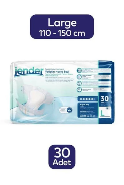 Jender Belbantlı Büyük Boy L 30'lu Hasta Bezi