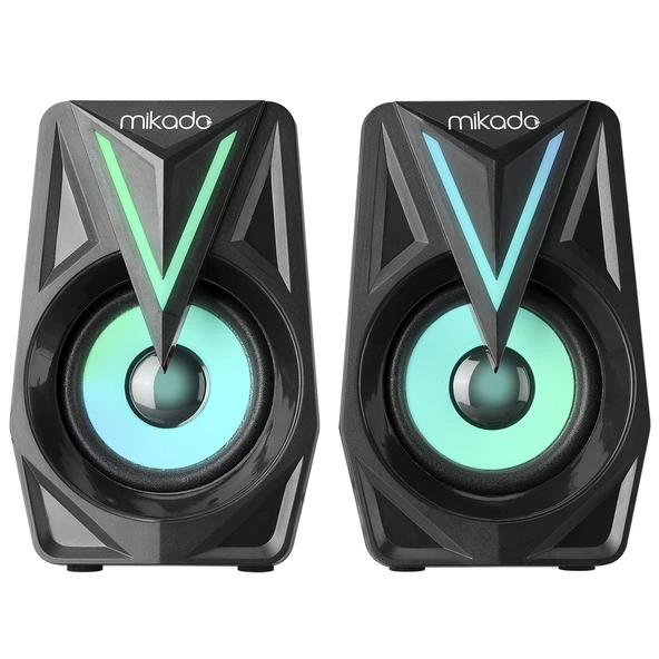 Mikado MD-S23 GLARE 2.0 Multimedia 3W*2 Siyah USB RGB Işıklı Gaming Speaker Hoparlör - 2