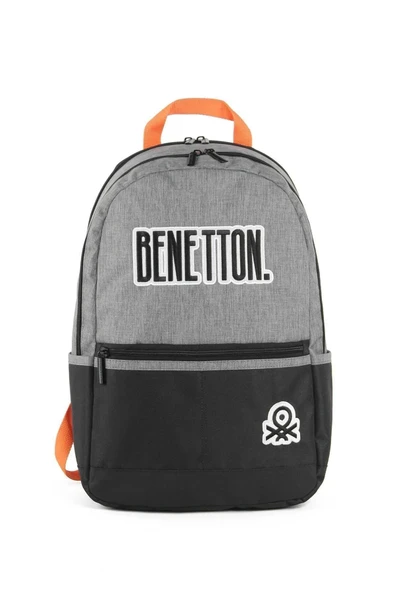 United Colors of Benetton Çift Bölmeli Unisex Okul Sırt Çantası Gri-Siyah / 03857 ürün görseli