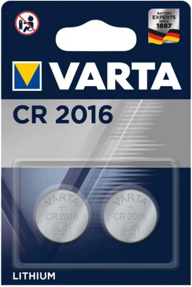 Varta CR2016 2'li Yassı Lityum Pil / 10-2030