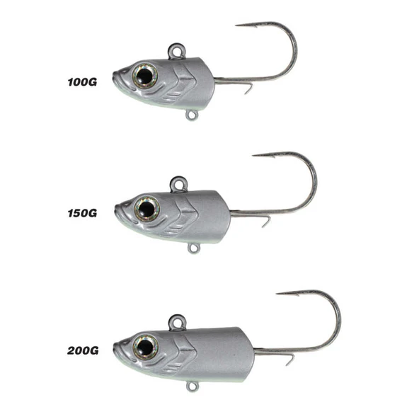 SEABOR DEEP FAKE JIG HEAD  100GR WHITE GLOW