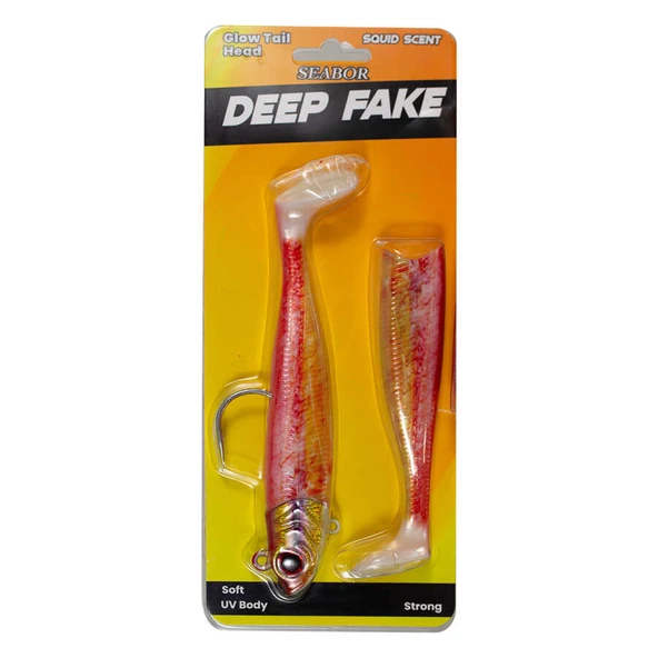 SEABOR DEEP FAKE 100GR 2+1 SİLİKON YEM  Standart GREEN UV - 2