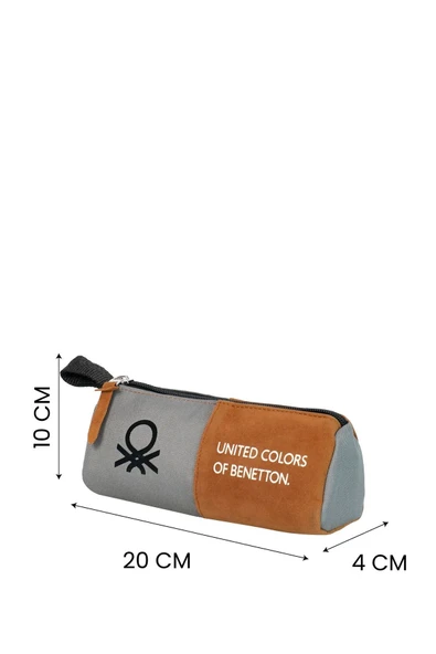 United Colors of Benetton Tek Bölmeli Sofistike Unisex Çocuk Üçgen Kalemlik Gri / BNT.0008 - Resim 5