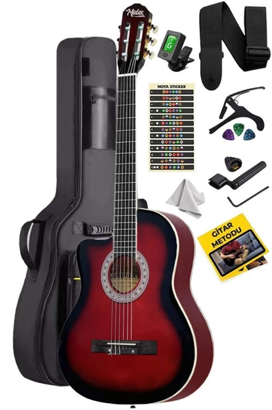 Midex MGX-101RD Üst Kalite SOLAK Klasik Gitar Kırmızı Sap Ayarlı 4/4 Yetişkin - 2