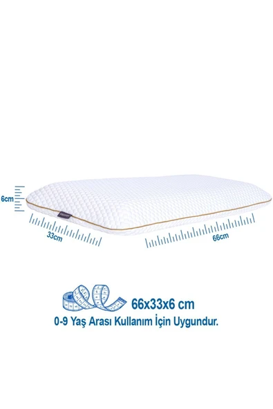 Ortopedik Çocuk Yastığı (SENSİTİVE BABY) 66x33x6cm, Beyaz - 2