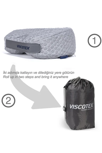 Visco Boyun Yastığı 30x28x12cm Gri - 3