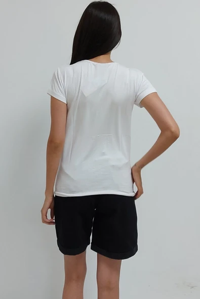 Bkmc Baykuş Işlemeli Tişört Beyaz - 5