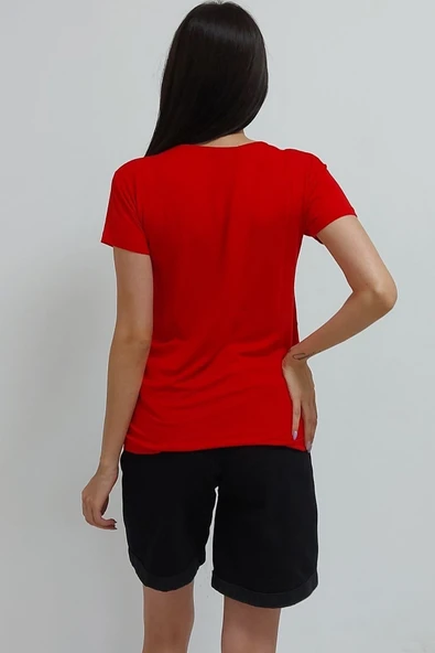 Bkmc Işlemeli Tişört Kırmızı - 4