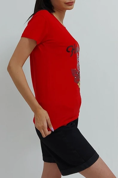 Bkmc Işlemeli Tişört Kırmızı - 3