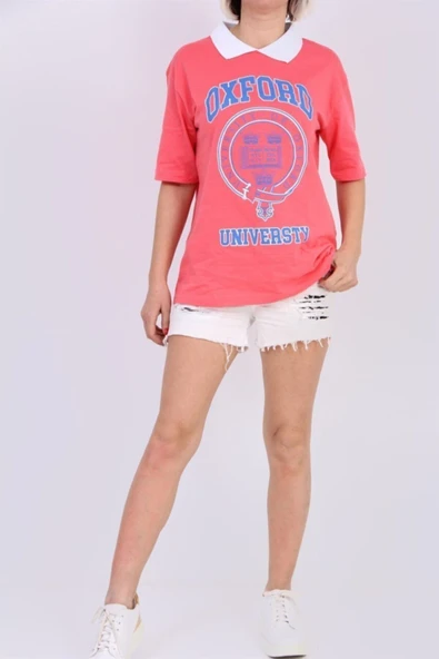 Bkmc Gömlek Yaka Oxford Tişört Narçiçeği