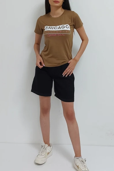 Bkmc Baskılı Tişört Kahve