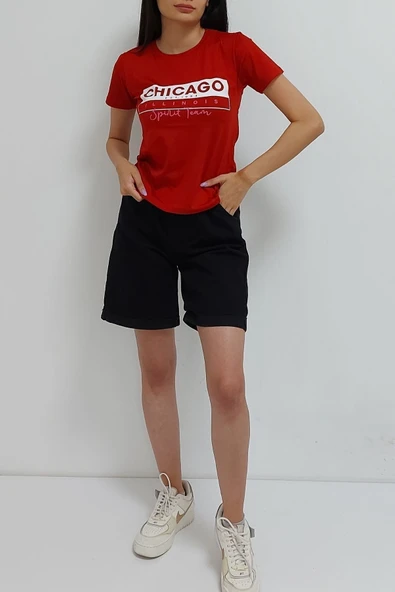 Bkmc Baskılı Tişört Kırmızı