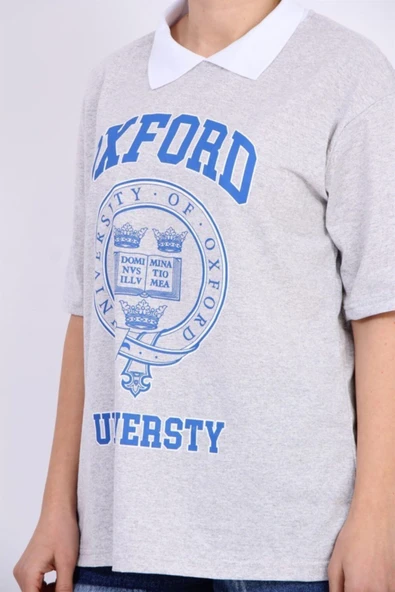 Bkmc Gömlek Yaka Oxford Tişört Gri - 4