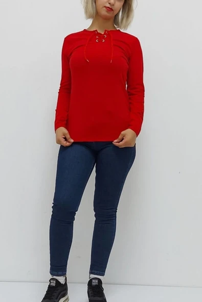 Bkmc Bağlamalı Bluz Kırmzı