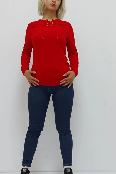 Bkmc Bağlamalı Bluz Kırmzı - 2