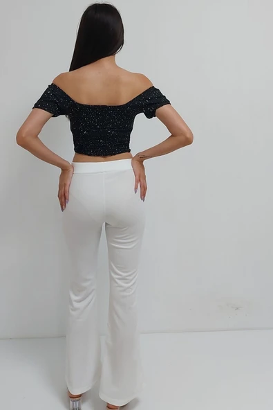 Bkmc Madonna Yaka Desenli Bluz Siyah - 5