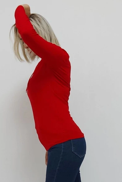 Bkmc Bağlamalı Bluz Kırmzı - 3