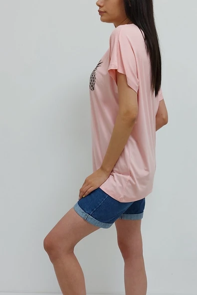 Bkmc Ananas Işlemeli Bluz Pudra - 4