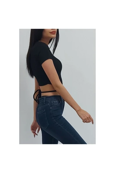 Bkmc Bağlamalı Fitilli Bluz Siyah - 4