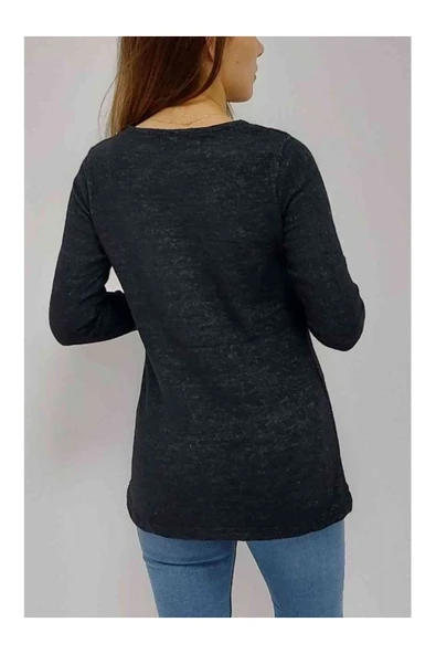 Bkmc Bisiklet Yaka Pullu Bluz Antrasit (clz) - 5