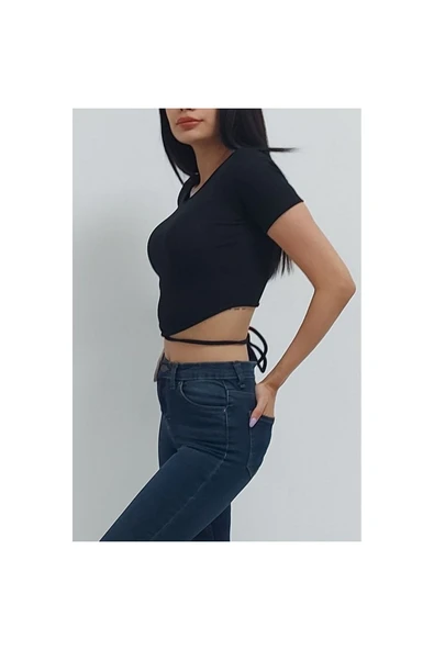 Bkmc Bağlamalı Fitilli Bluz Siyah - 3