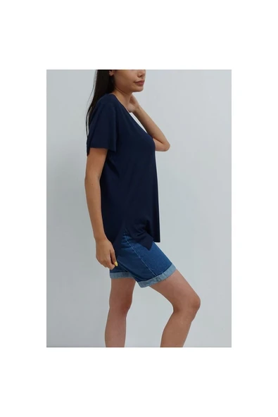 Bkmc Işlemeli Bluz Lacivert - 3