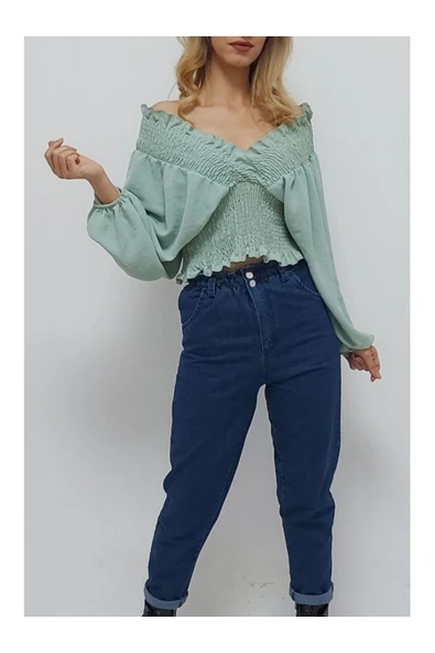 Bkmc V Yaka Gipeli Ayrobin Bluz Mint