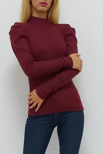 Bkmc Kolu Pileli Bluz Mürdüm ( (m-fashion))