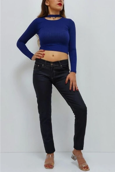 Bkmc Önü Açık Kalpli Body Saks Mavisi - 2