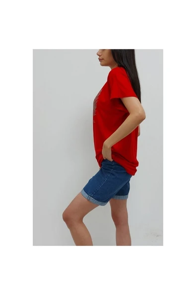 Bkmc Işlemeli Bluz Kırmızı - 3