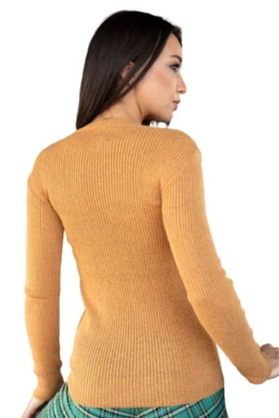 Bkmc Bisiklet Yaka Triko Bluz Hardal (lisinya) - 4