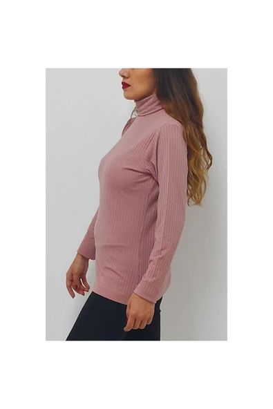 Bkmc Balıkçı Yaka Bluz Gül Kurusu - 3