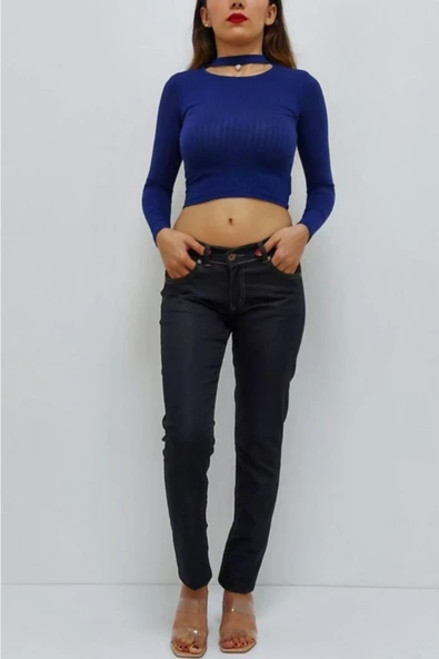 Bkmc Önü Açık Kalpli Body Saks Mavisi - 6